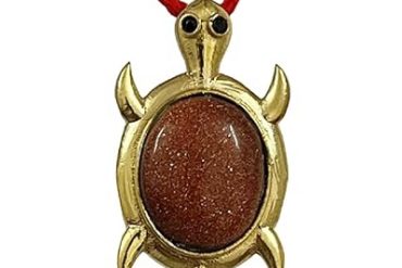 Sunstone | Sun Stone Pendant | Tortoise | Turtle Shape Locket | Pendant In Ashtadhatu For Men & Women (1 Pc)