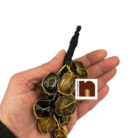 Tiger Eye Tumble Stones for Car Hanging & Door Hanging for Chakra & Crystal Healing (1 Pc)