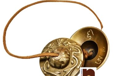 Brass Tingsha Bell with Dragon Symbols for Meditation (Tibetan Cymbals) (6.5 Cms Approx) (1 Pc)