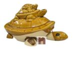 Feng Shui Triple Tortoise Family Showpiece in Ceramic for Car Dashboard (11 Cms) (1 Pc)