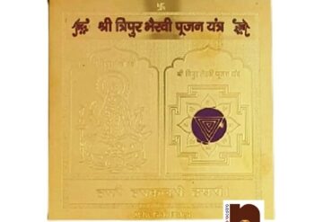 Shri Tripur Bhairavi Yantra Gold Plated Brass Yantra (8 Cms) (1 Pc)