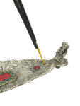 Agarbatti Stand | Incense Stick Holder Engraved with Multistone with Lord Ganesha Idol (22 Cms) (1 Pc)