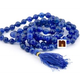 Blue Agate | Hakik Round Beads Hand Knotted Mala (109 Beads) (8 MM) (1 Pc)