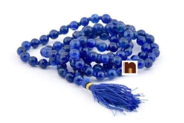 Blue Agate | Hakik Round Beads Hand Knotted Mala (109 Beads) (8 MM) (1 Pc)