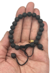 Lava Stone Round Beads Adjustable Bracelet For Men & Women (8 MM) (1 Pc)