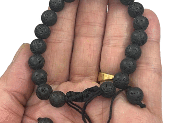 Lava Stone Round Beads Adjustable Bracelet For Men & Women (8 MM) (1 Pc)