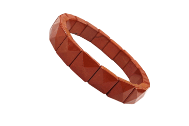 Red Jasper Pyramid Stone Bracelet For Men & Women (Stretchable) (1 Pc)