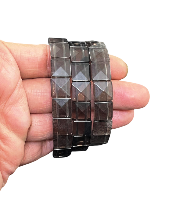 bracelet smoky quartz pyramid 6br