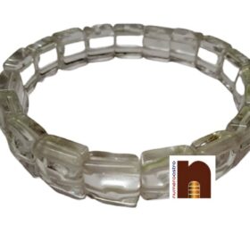 Crystal Clear Quartz Pyramid Stone Bracelet (Stretchable) (1 Pc)