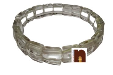 Crystal Clear Quartz Pyramid Stone Bracelet (Stretchable) (1 Pc)