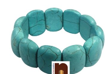 Turquoise | Firoza Gemstone Stretchable Bracelet For Men & Women (Big Beads) (1 Pc)