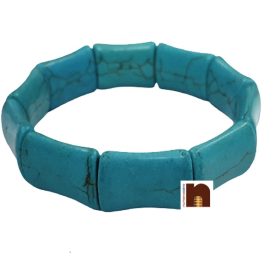 Turquoise | Firoza Gemstone Stretchable Bracelet For Men & Women (1 Pc)