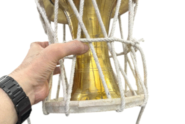 Brass Damru | Damroo | Lord Shiva Damru for Puja (22 Cms) (Big ) (1 Pc)
