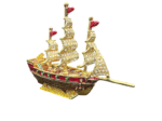 Feng Shui Vastu Bejewelled Wealth Ship with Wish Fulfilling Compartment (15 Cms) (1 Pc)
