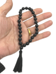 Black Agate | Hakik Round Beads Mala for Jaap (8 MM) (27 Beads) (1 Pc)