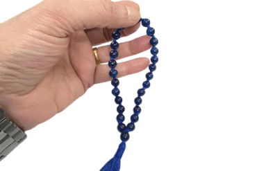 Blue Hakik | Agate Round Beads Mala for Jaap (8 MM) (27 Beads) (1 Pc)