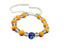 Wood Crystal Bracelet With Evil Eye Stone | Numerology Bracelet | Adjustable Bracelet For Men & Women (8 MM Beads) (1 Pc)