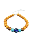 Numerology Bracelet With Wood, Tiger's Eye, Turquoise & Evil Eye Beads Adjustable Bracelet For Men & Women (8 MM) (1 Pc)