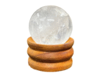 Clear Crystal Quartz Ball | Sphere Ball | Crystal Ball with Wooden Stand for Reiki & Crystal Healing (80 Grams Approx) (1 Pc)