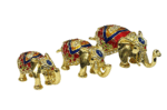 Feng Shui Bejewelled Elephant with Wish Fulfilling Compartments (3 Pcs Set)