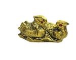 Feng Shui Love Birds | Mandarin Duck Showpiece in Polyresin (Oxidized Golden) (1 Pc)