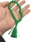 Green Agate | Hakik Round Beads Mala for Jaap (8 MM) (27 Beads) (1 Pc)