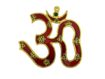 Om Idol in Metal with Colour Meenakari Wall Hanging (21 Cms) (1 Pc)
