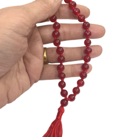 Red Agate | Hakik Round Beads Mala for Jaap (8 MM) (27 Beads) (1 Pc)