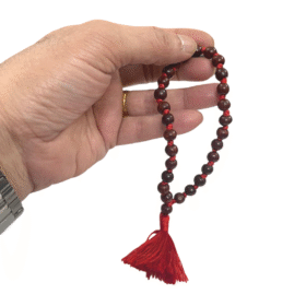 Red Chandan | Sandalwood Round Beads Mala for Jaap Chanting (8 MM) (27 Beads) (1 Pc)