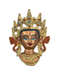 Tibetan Buddhist Deity Goddess Tara Face | Mask Wall Hanging (Golden) (12 Cms) (1 Pc)
