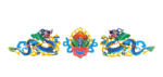 Tibetan Budhist Norbu With Two Dragons Of Fortune In Aluminium Wall Hanging (Blue) (1 Set) (Copy)