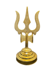 Trishul Damru with Om Engraved in Mix Metal for Puja Ghar | Home Temple (Golden) (12 Cms Approx)