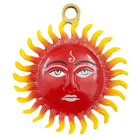Lord Surya Idol | Surya Dev Idol Wall Hanging in Mix Metal (Coloured) (12 Cms) (1 Pc)