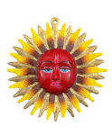 Surya Dev Idol | Lord Surya Idol Wall Hanging in Mix Metal (Coloured) (18 Cms) (1 Pc)