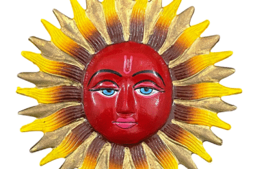 Surya Dev Idol | Lord Surya Idol Wall Hanging in Mix Metal (Coloured) (18 Cms) (1 Pc)