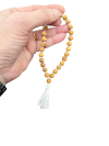 White Chandan | Sandalwood Round Beads Mala for Jaap Chanting (8 MM) (27 Beads) (1 Pc)