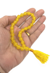 Yellow Agate | Hakik Round Beads Mala for Jaap (8 MM) (27 Beads) (1 Pc)