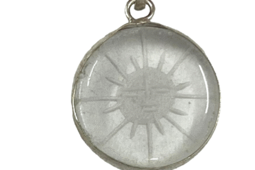 Crystal Surya Pendant In White Metal For Men & Women (1 Pc)