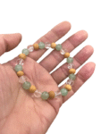 Crystal, Wood & Green Aventurine Stretchable Bracelet (8 MM) (1 Pc)