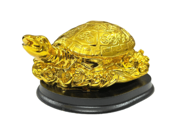 Feng Shui Vastu Tortoise | Turtle Showpiece On Wooden Stand for Good Luck & Longivity (12 Cms) (1 Pc)
