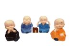 Feng Shui Baby Monk Laughing Buddha Showpiece (4 Pcs Set)