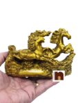 Feng Shui Three Running Horses | Oxidized Golden Colour Horses for Wealth & Good Luck (1 Pc)