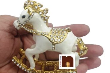Feng Shui Bejewelled Wind Horse with Wish Fulfilling Compartment For Good Luck (8 Cms) (1 Pc)