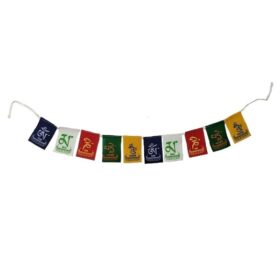 Tibetan Prayer Flags | Om Mani Padme Hum Mantra Flags (Small) (Pack of 3)