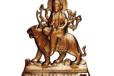 Goddess Durga Idol In Copper (34 Cms) (1 Pc)
