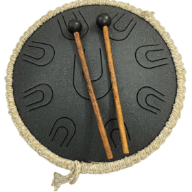 Happy Drum | Tongue Drum | Hand Pan Drum With 18 Notes With Rope Decoration (14 Inches Approx)