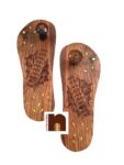 Beautifully Handcrafted Wooden Charan Paduka | Wooden Khadau | Wooden Slipper for Wearing (10.5 Inches Approx) (1 Set)