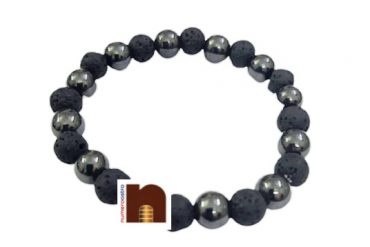 Lava & Magnet Bracelet For Men & Women (Stretchable) (8 MM Beads) (1 Pc)