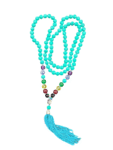 7 Chakra Firoza | Turquoise Mala With Agate Beads | Budha Charm Beads For Jaap & Meditation (8 MM) (1 Pc)
