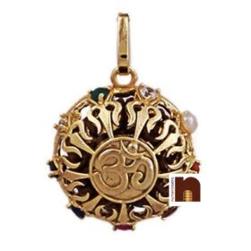 Rudraksha Navratna | Navratan Stone Pendant In Ashtadhatu For Men & Women(1 Pc)